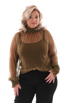 Top kleine dots smock kraag groen