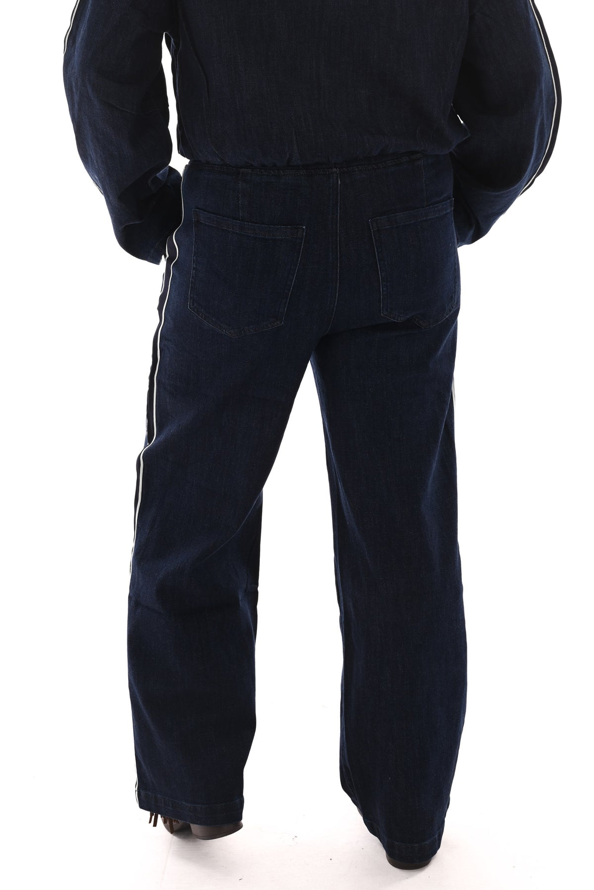 Tweedelig spijker pak gestreepte bies donkerblauw