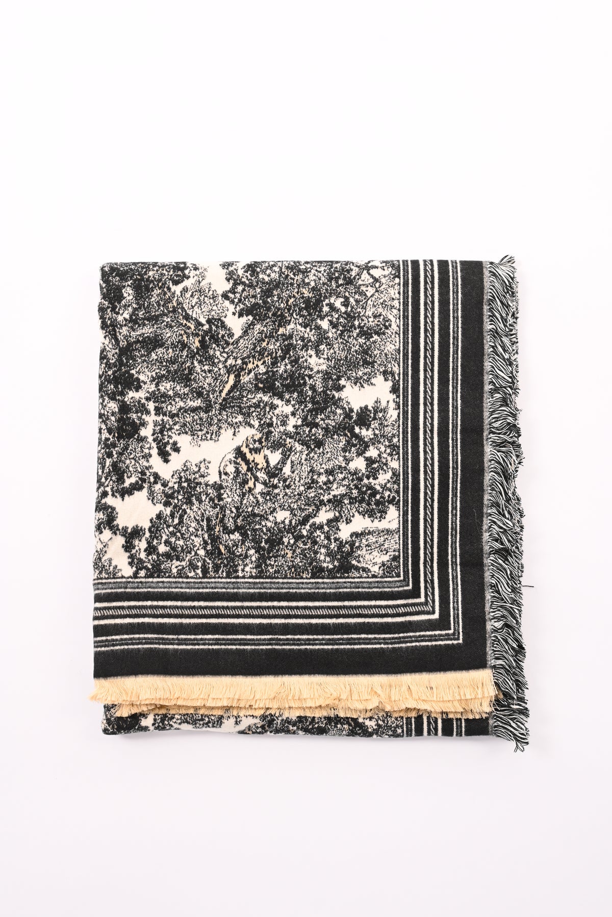 Sjaal Toile de Jouy  zwart