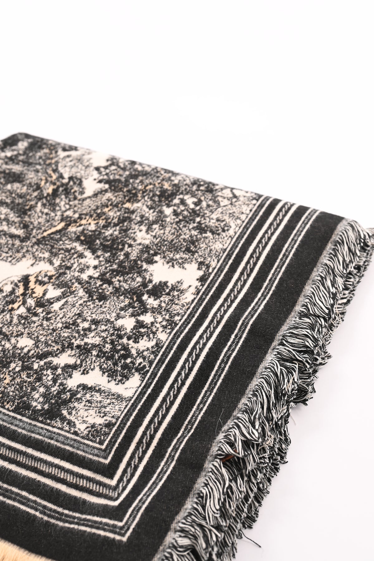 Sjaal Toile de Jouy  zwart