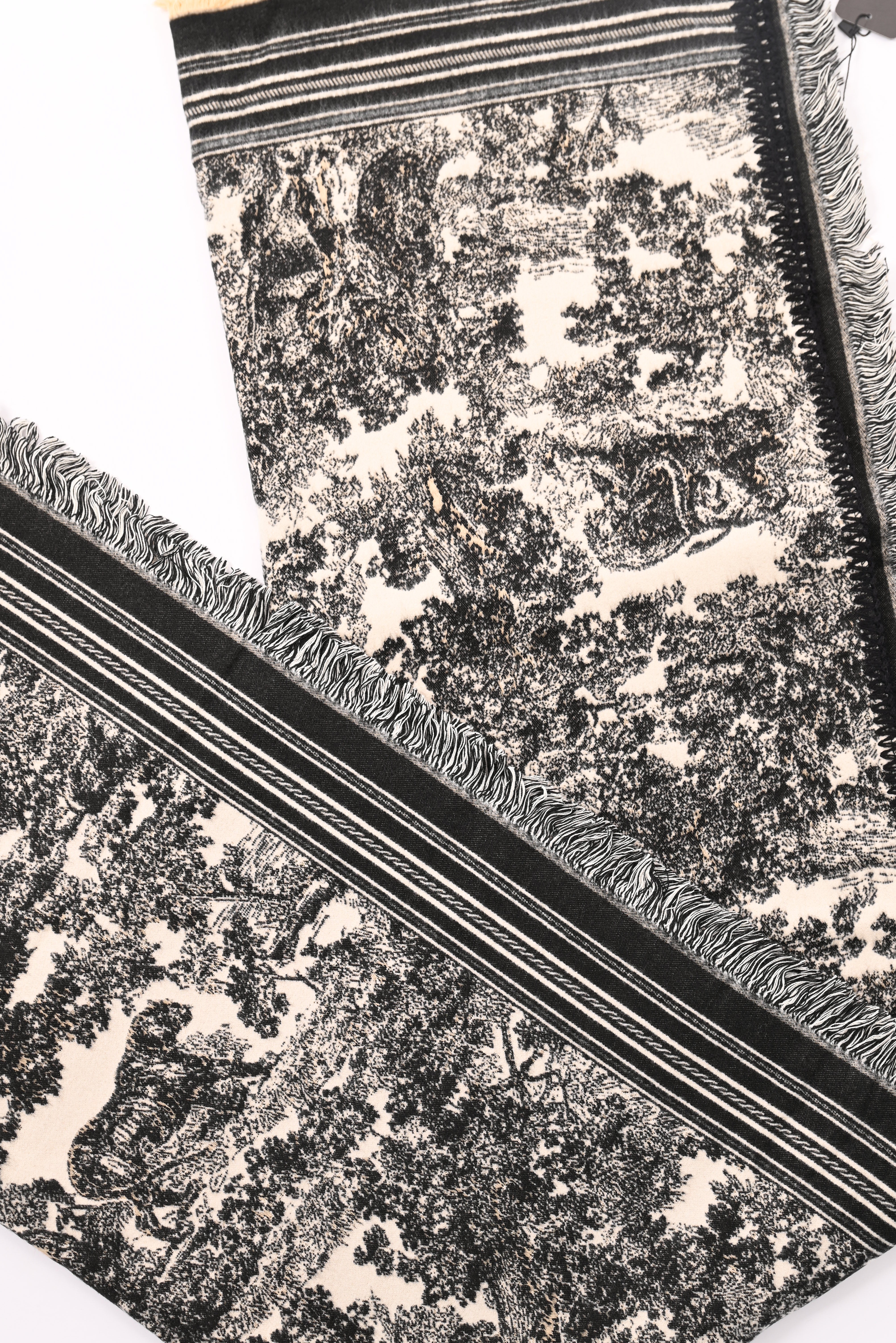 Sjaal Toile de Jouy  zwart