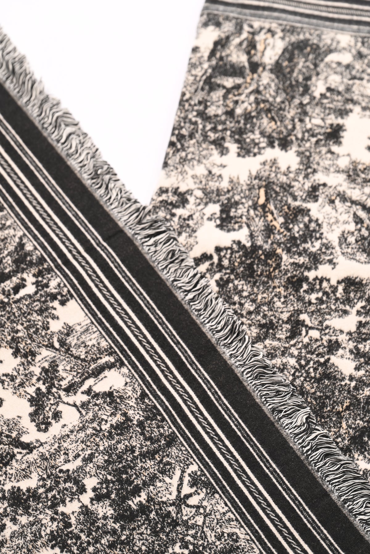 Sjaal Toile de Jouy  zwart