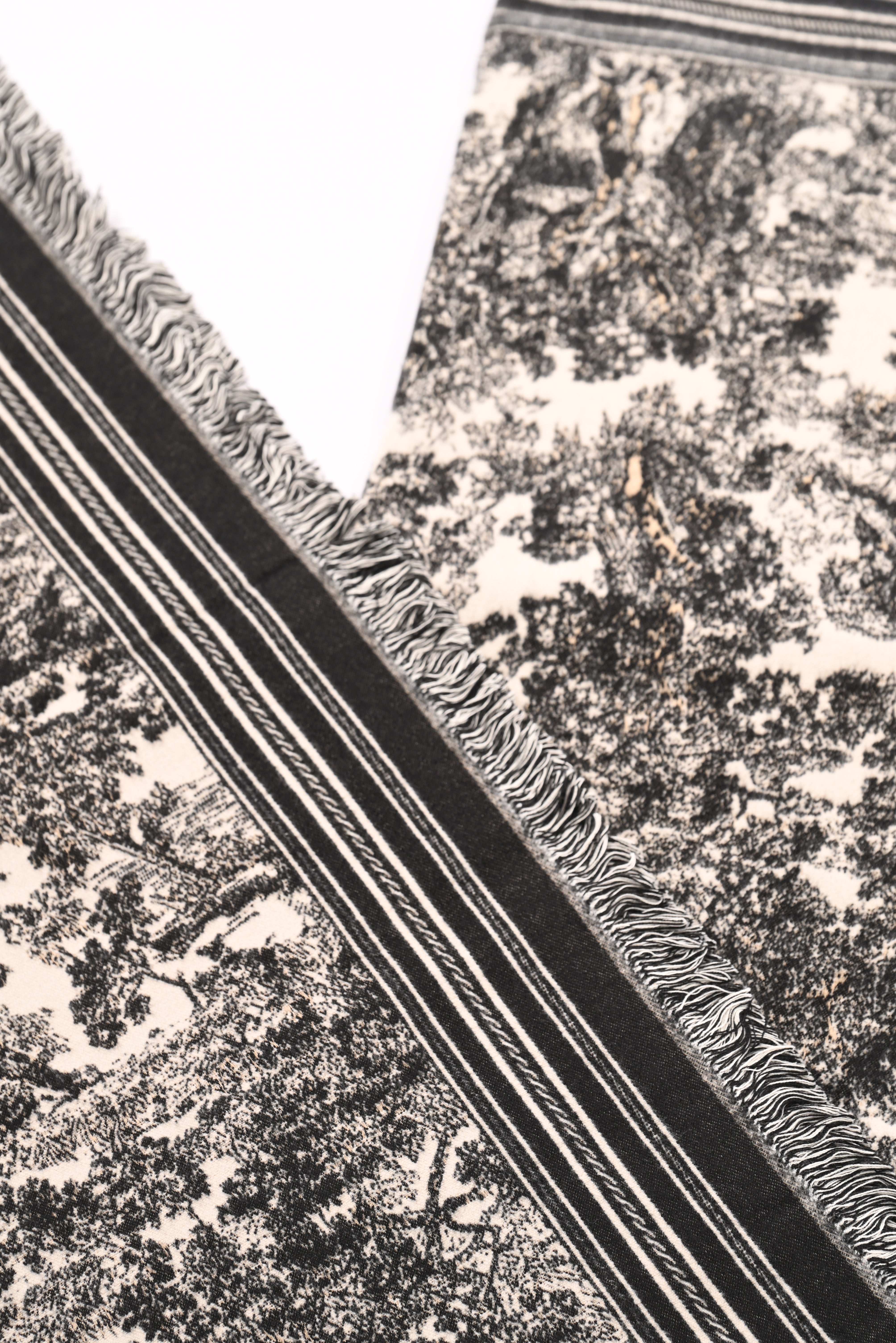 Sjaal Toile de Jouy  zwart