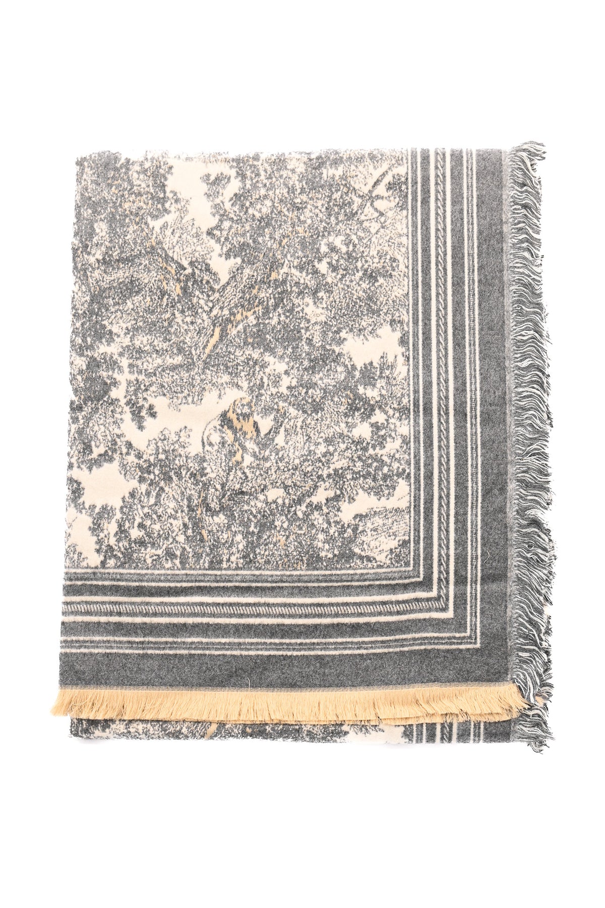Sjaal Toile de Jouy grijs