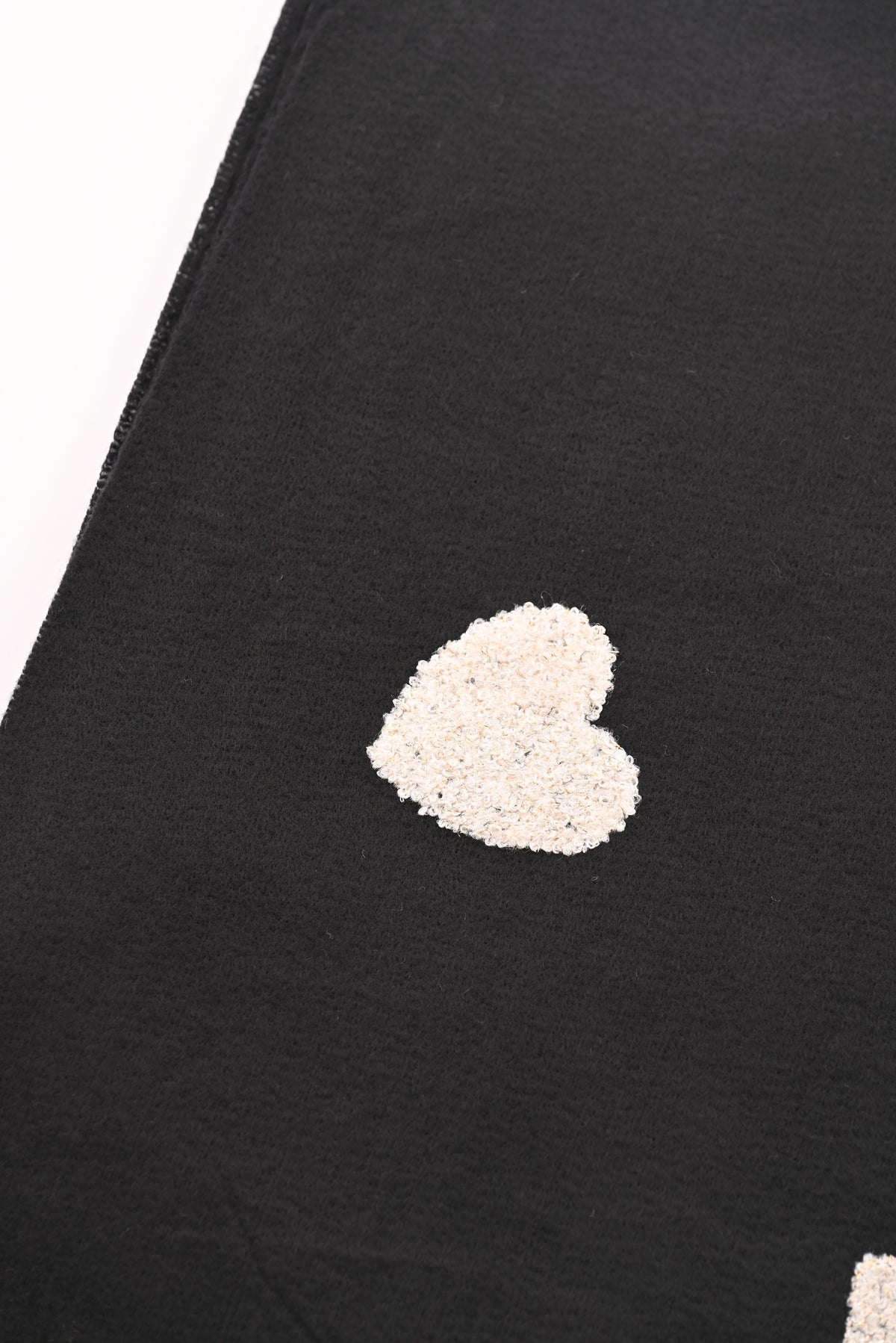 Sjaal teddy hartjes met lurex zwart