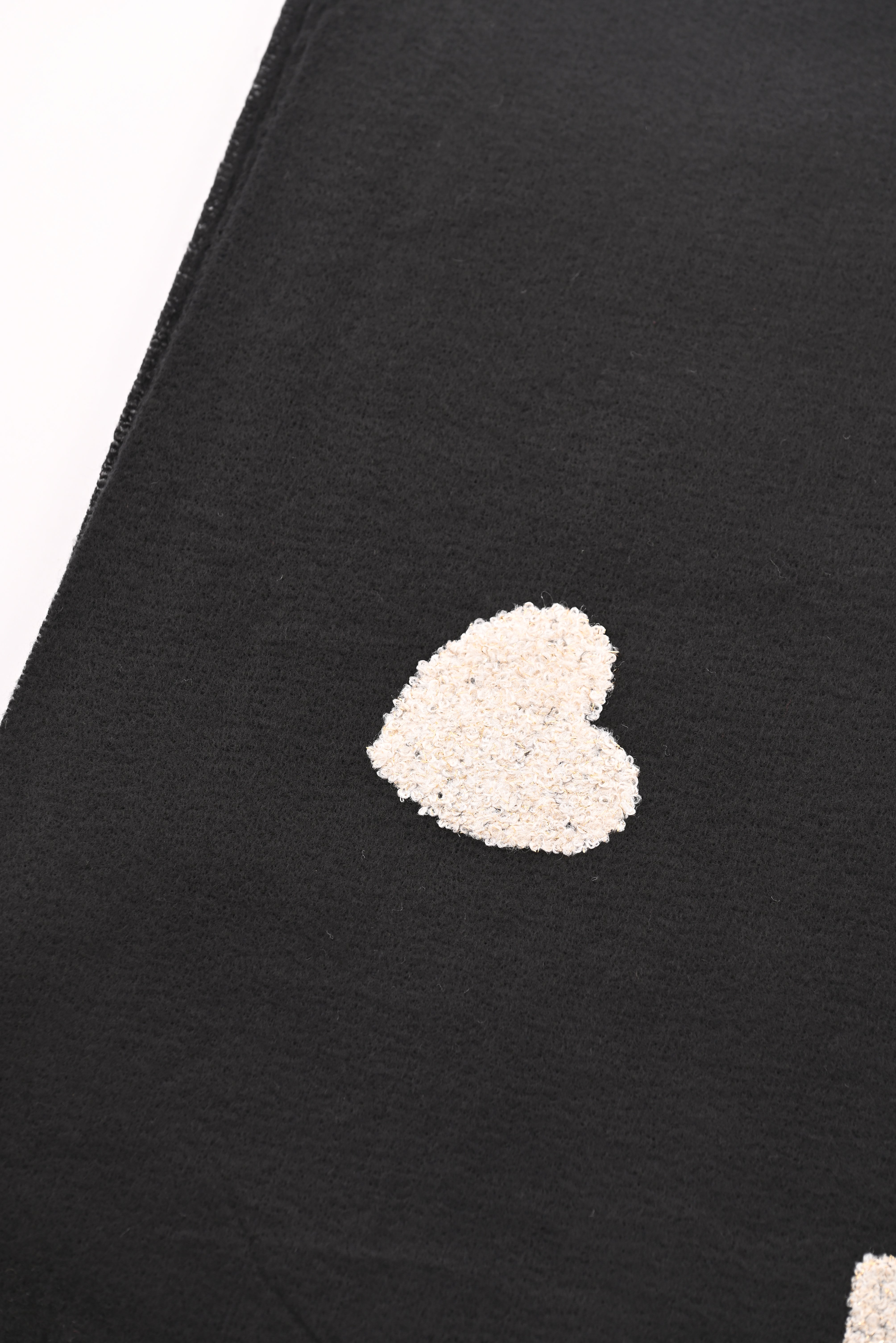 Sjaal teddy hartjes met lurex zwart