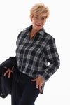 Houthakkers blouse met strass marineblauw