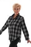 Houthakkers blouse met strass zwart