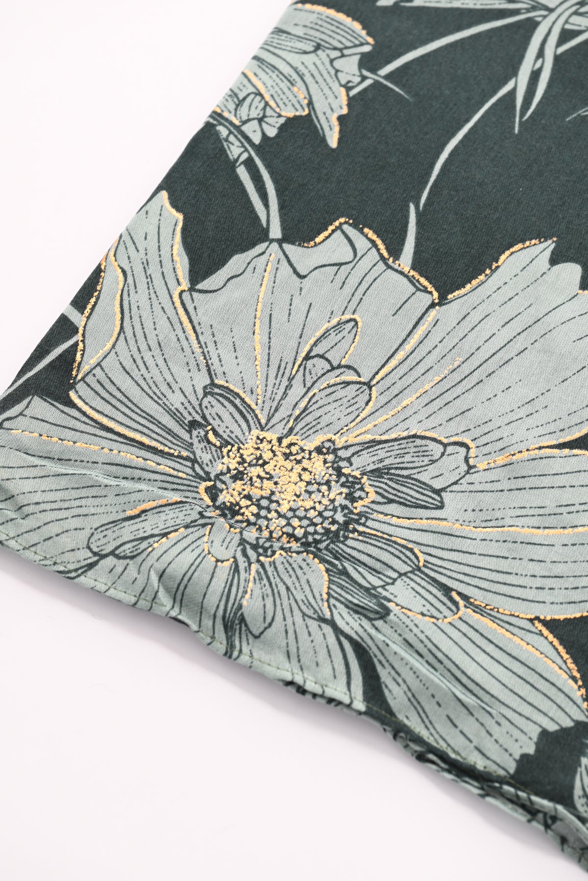 Sjaal grote bloemen donkergroen