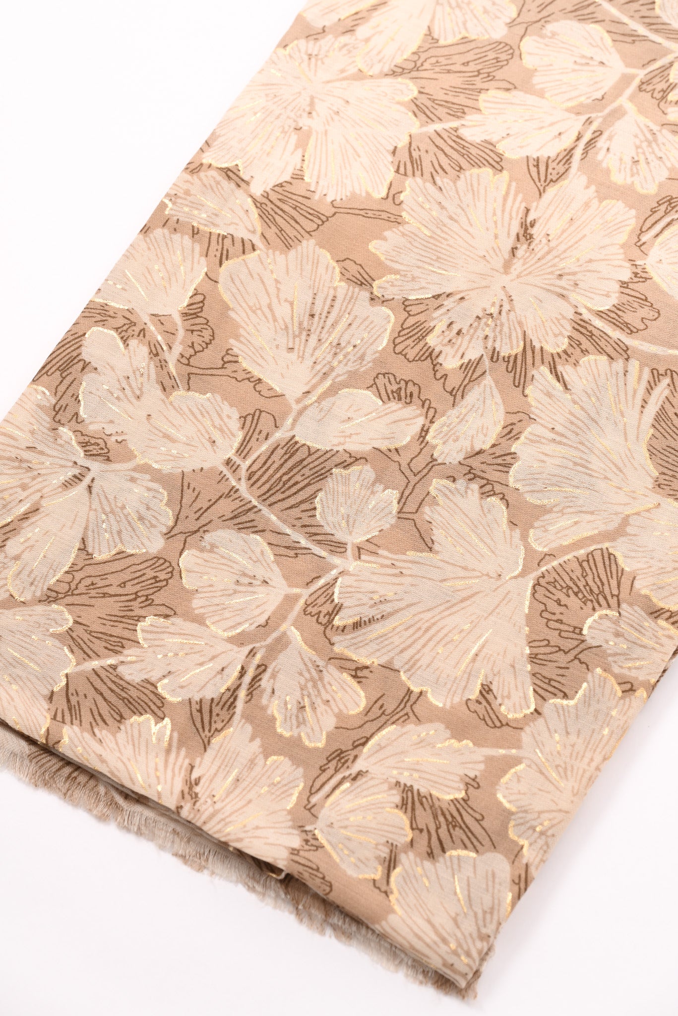 Sjaal fijne bloemen beige