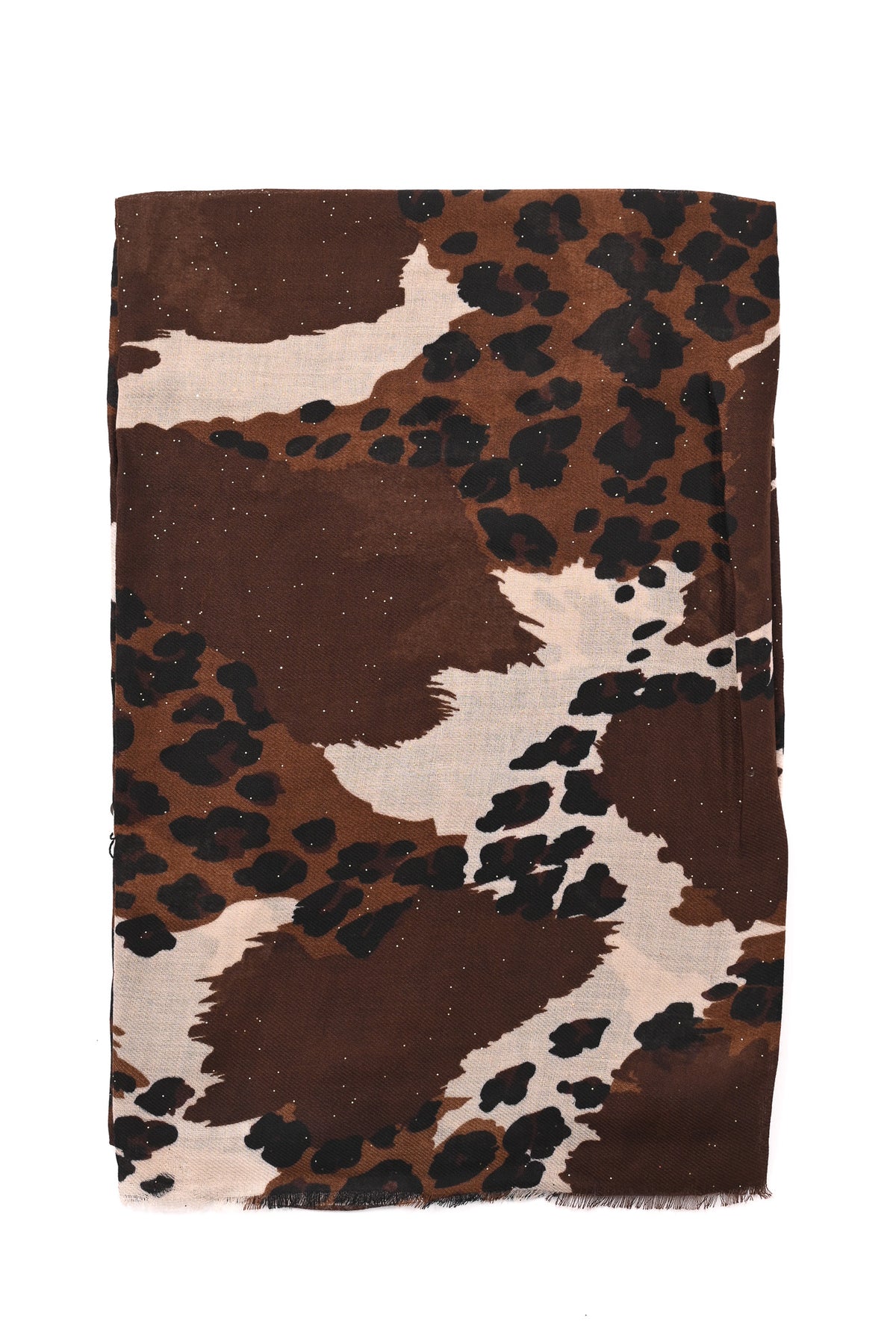 Sjaal vlekken en panterprint bruin