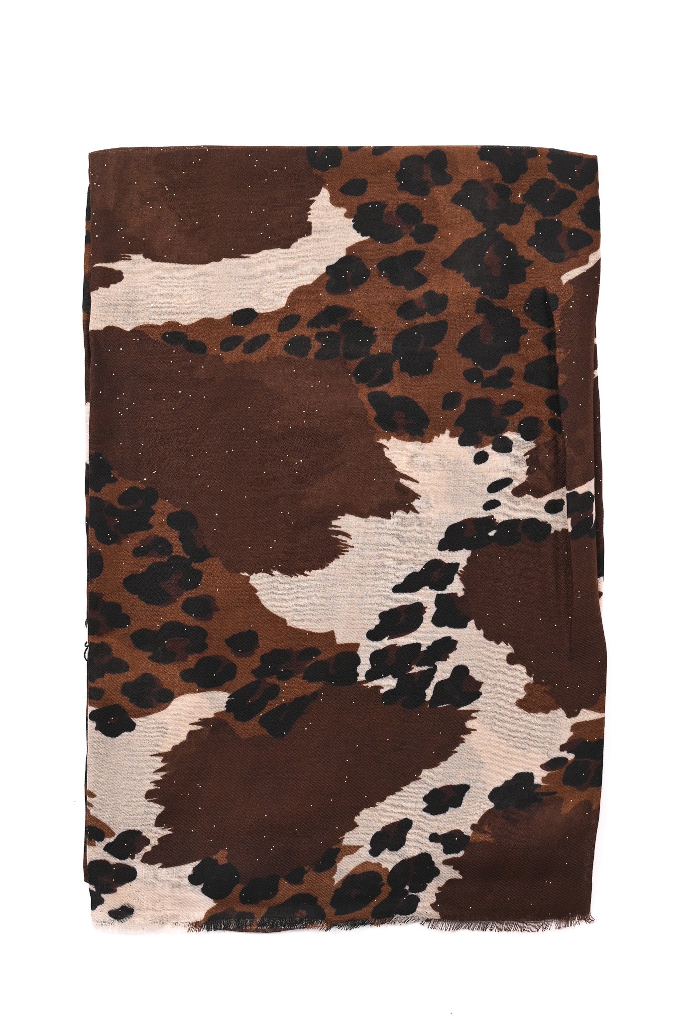 Sjaal vlekken en panterprint bruin