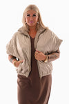 Puffer jas korte mouwen goud