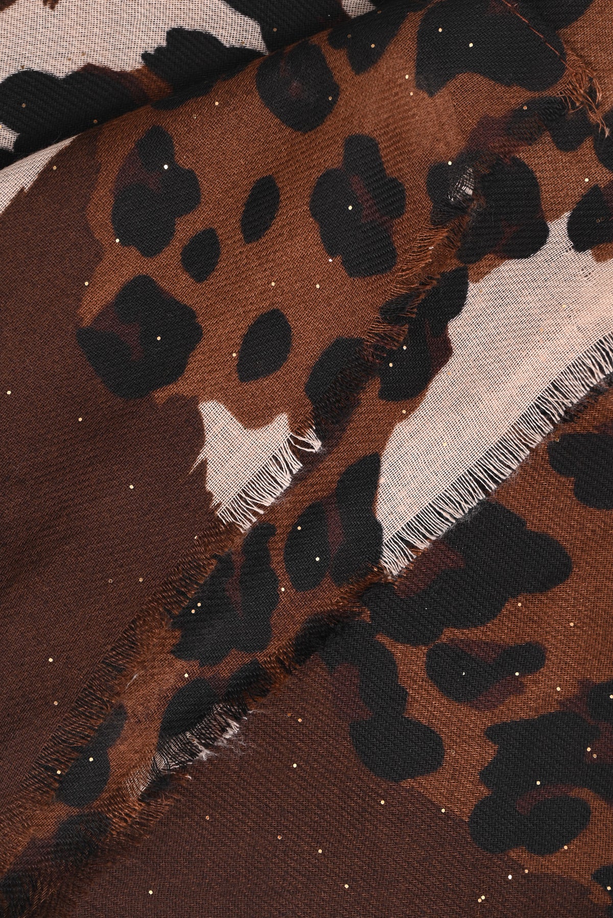 Sjaal vlekken en panterprint bruin