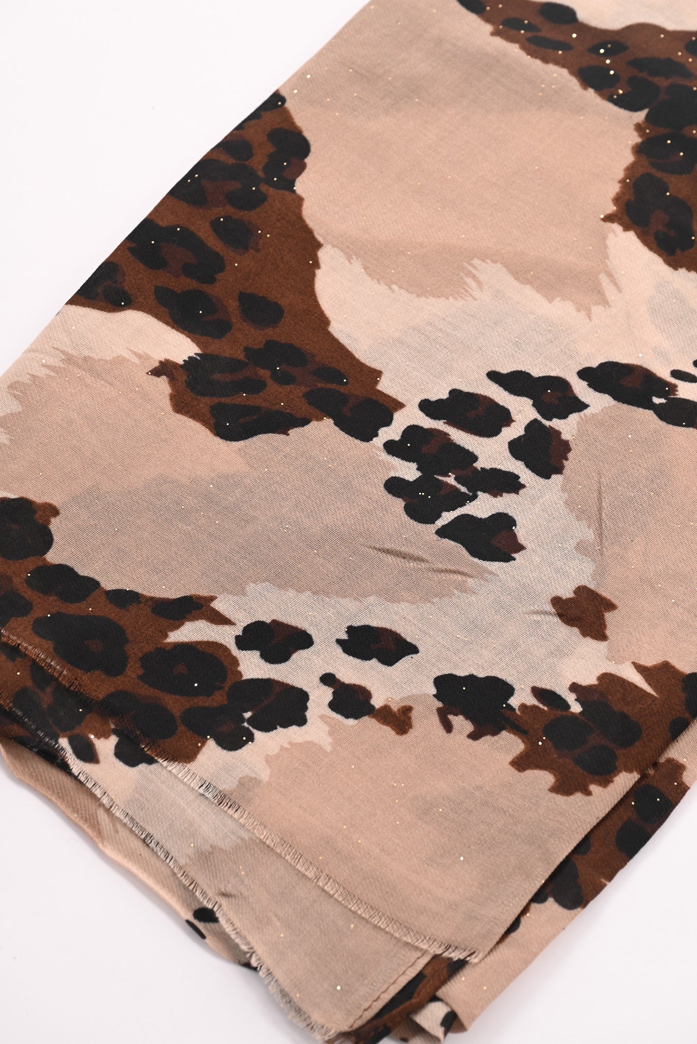 Sjaal vlekken en panterprint beige