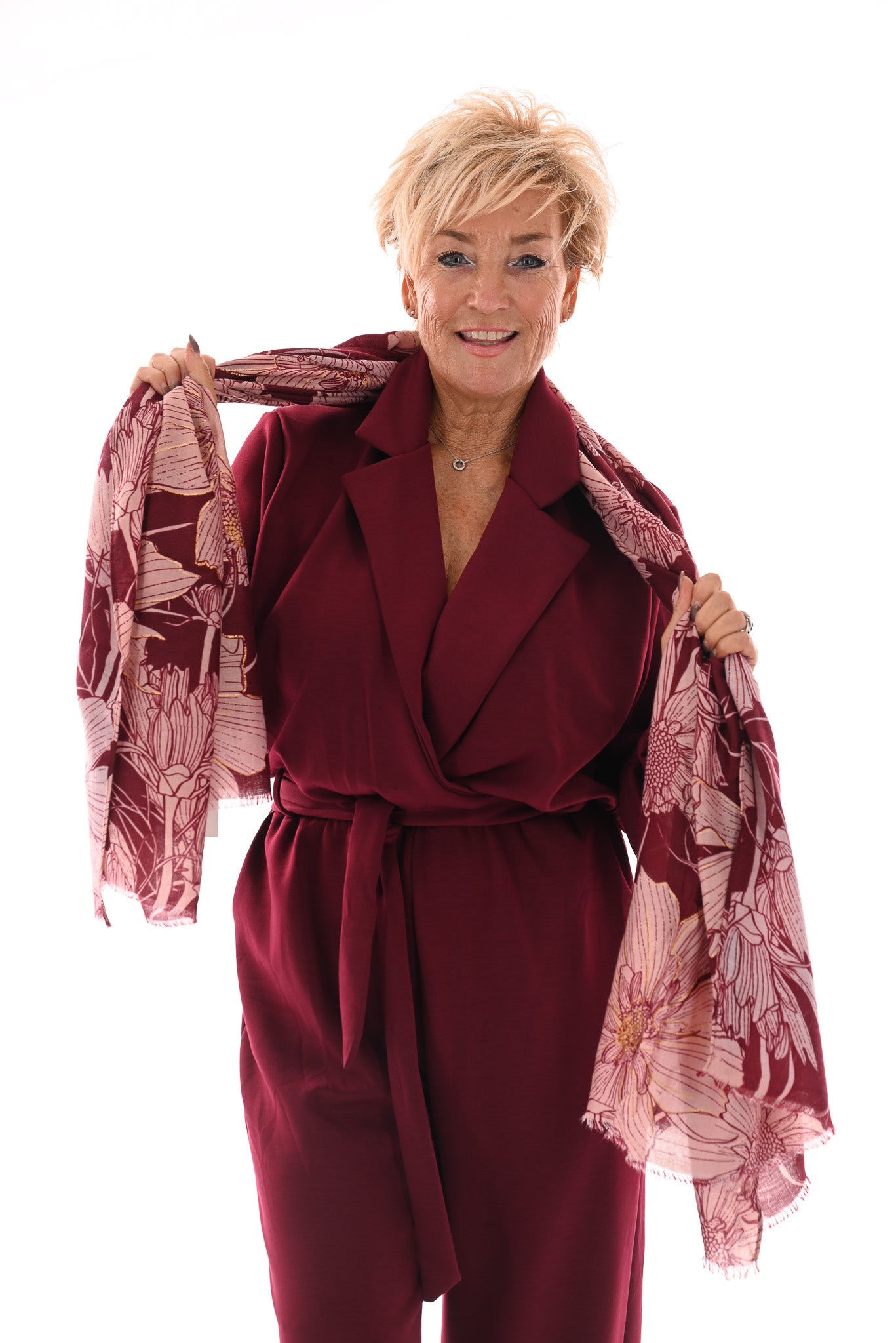 Jumpsuit met kraag bordeaux