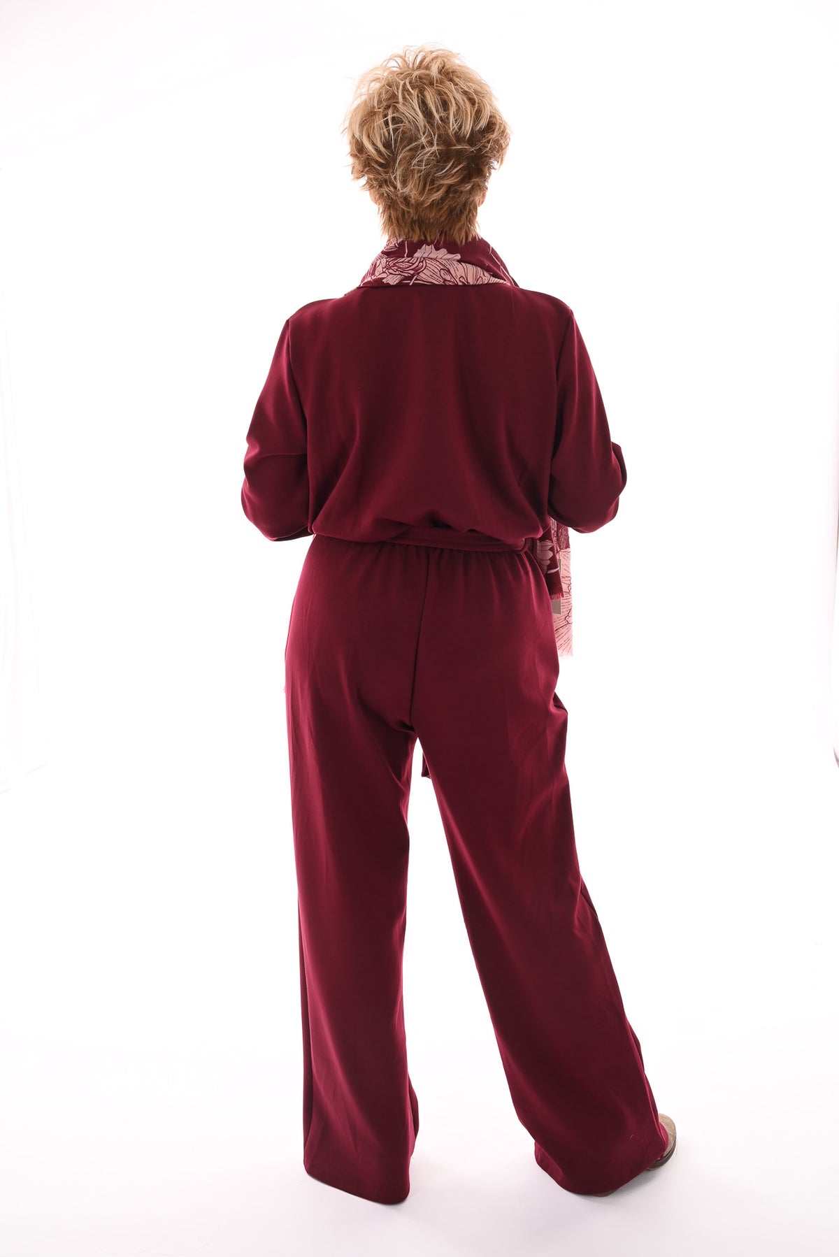 Jumpsuit met kraag bordeaux