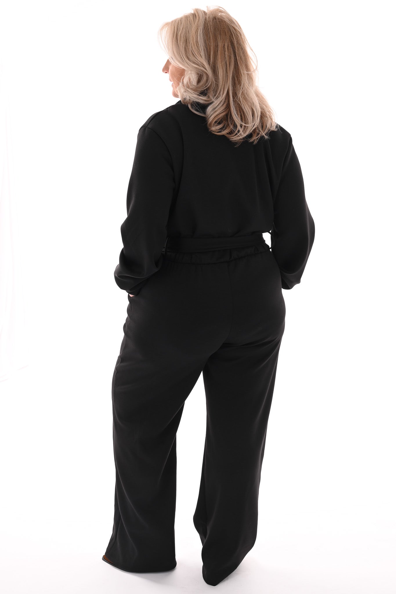 Jumpsuit met kraag zwart