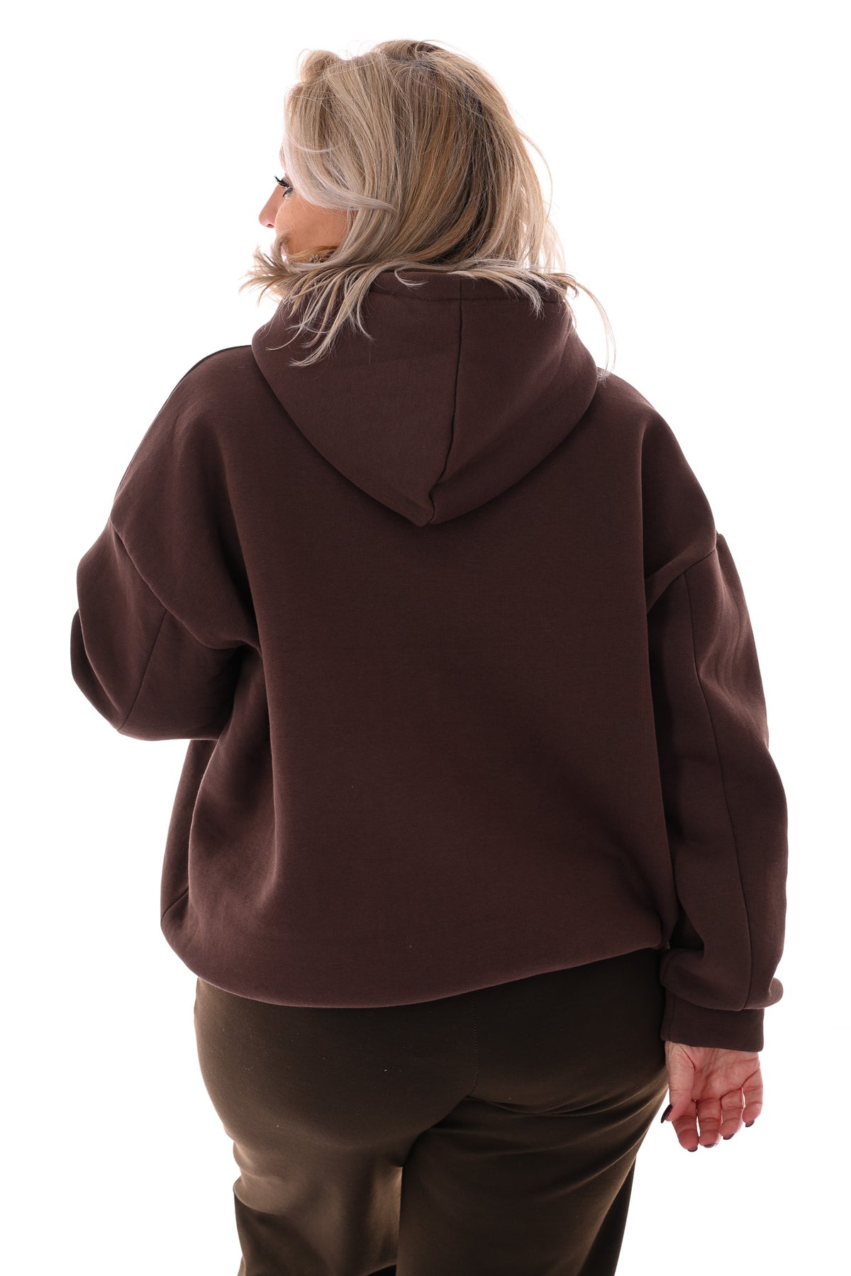 Hoodie studio club donkerbruin