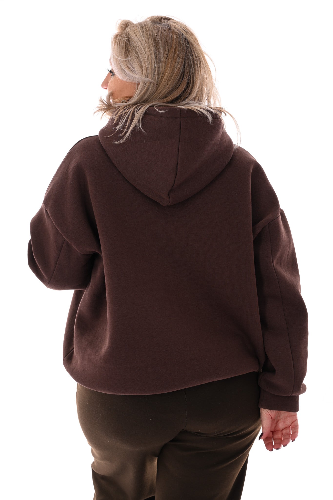 Hoodie studio club donkerbruin