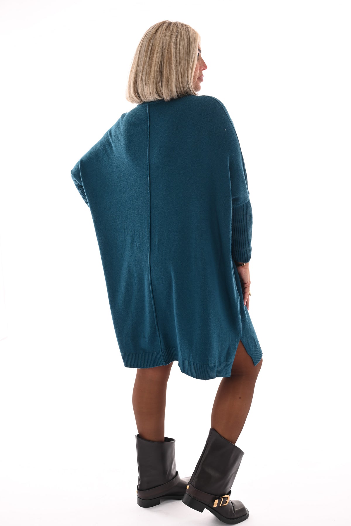 Basic tuniek met col petrol