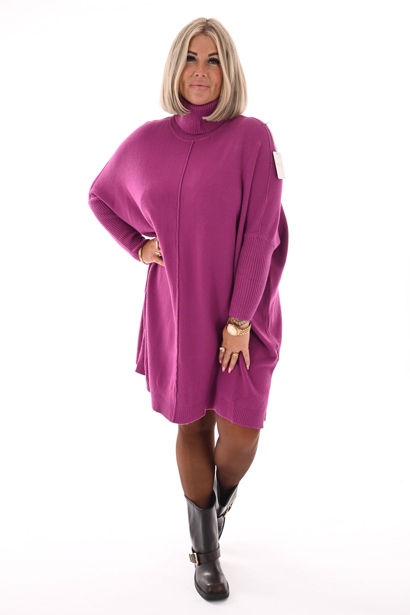 Basic tuniek met col cyclaam