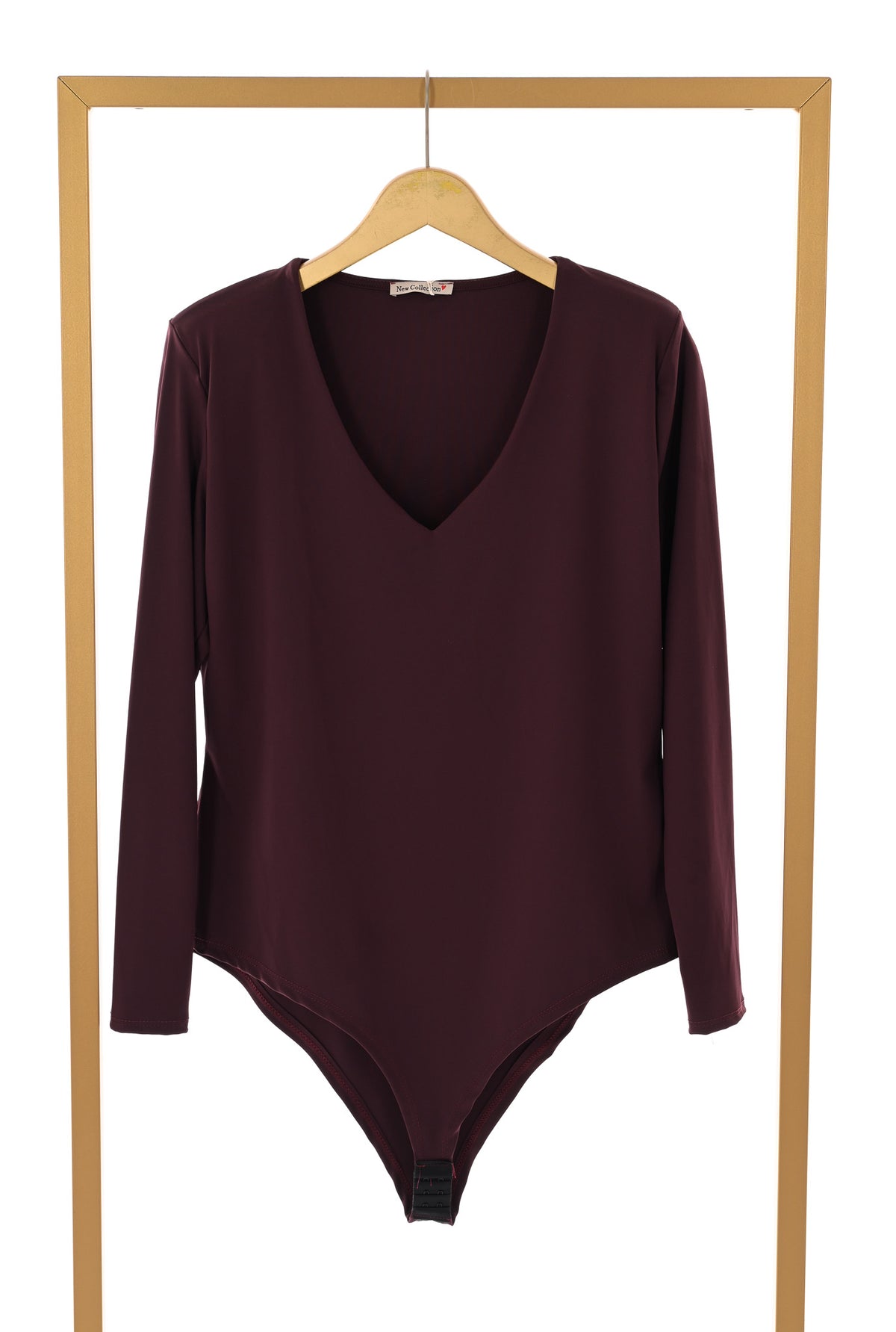 Body v-hals aubergine