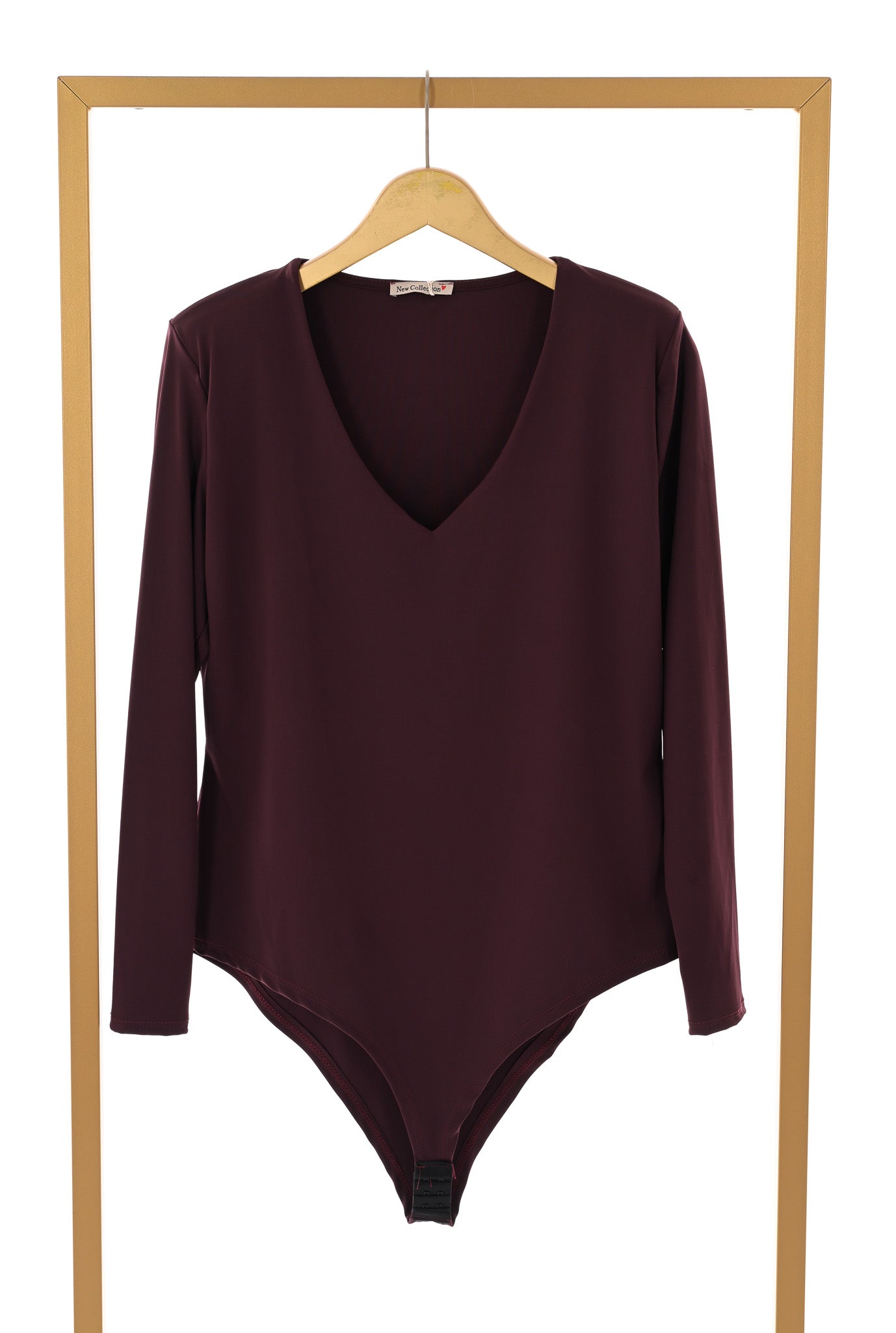 Body v-hals aubergine