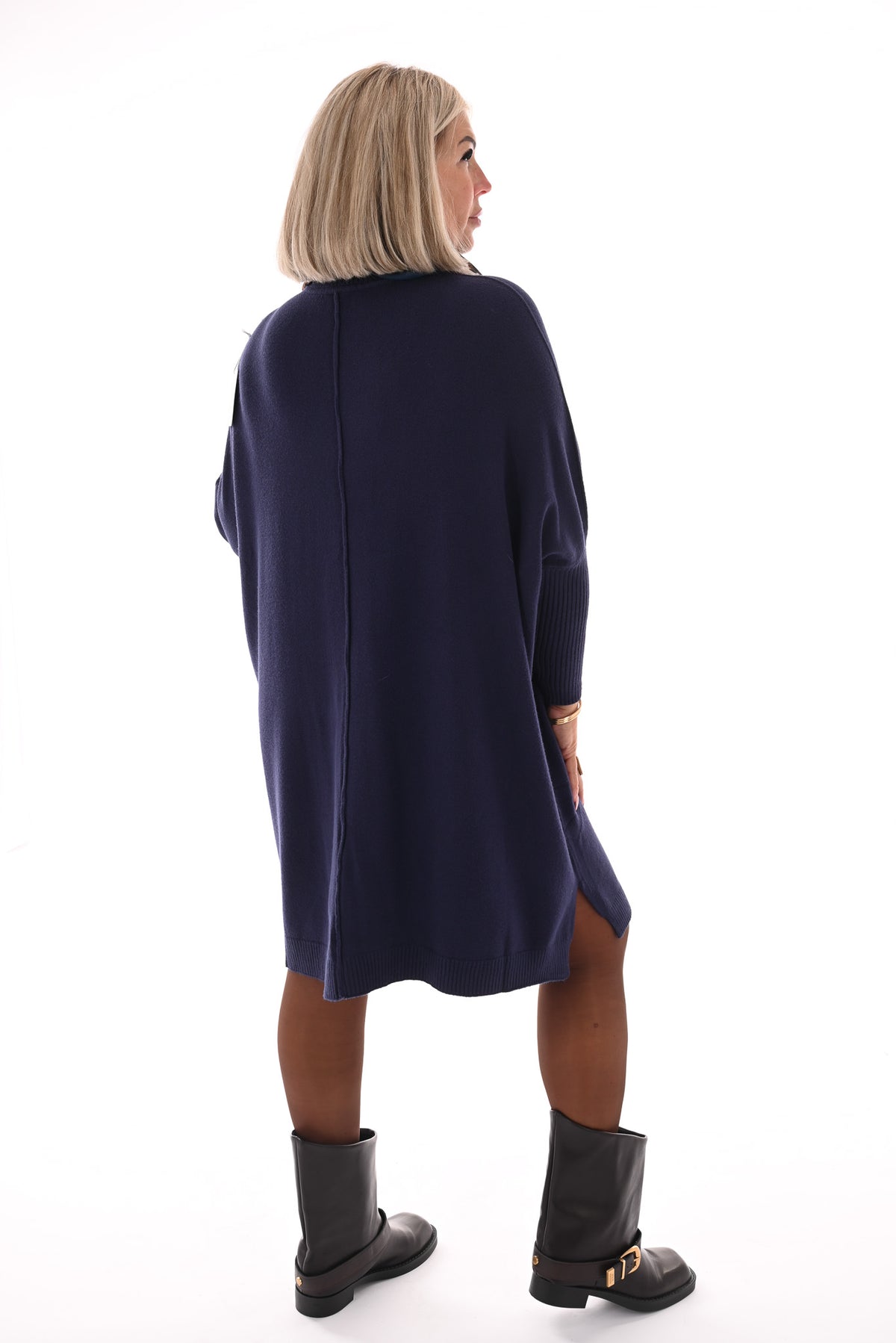 Basic tuniek met col marineblauw