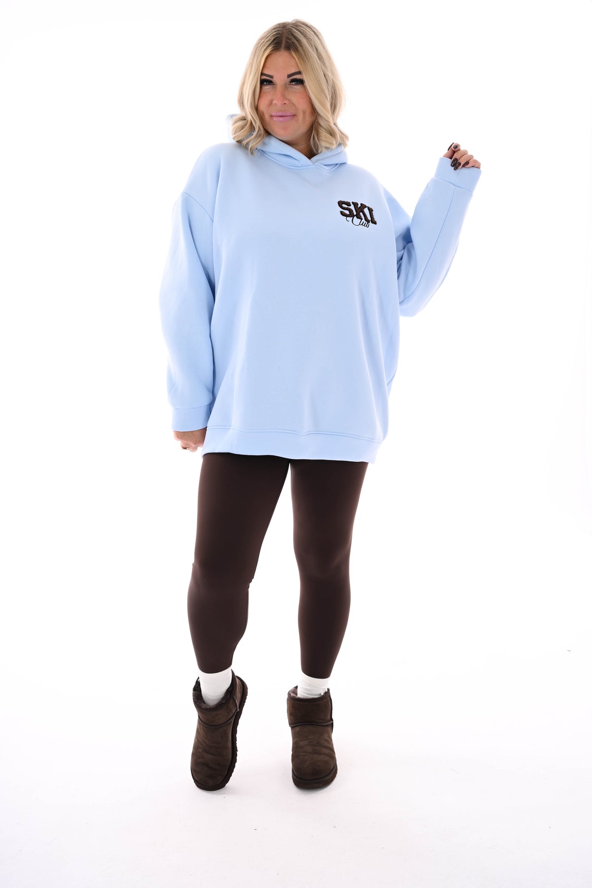 Hoodie Ski Club lichtblauw