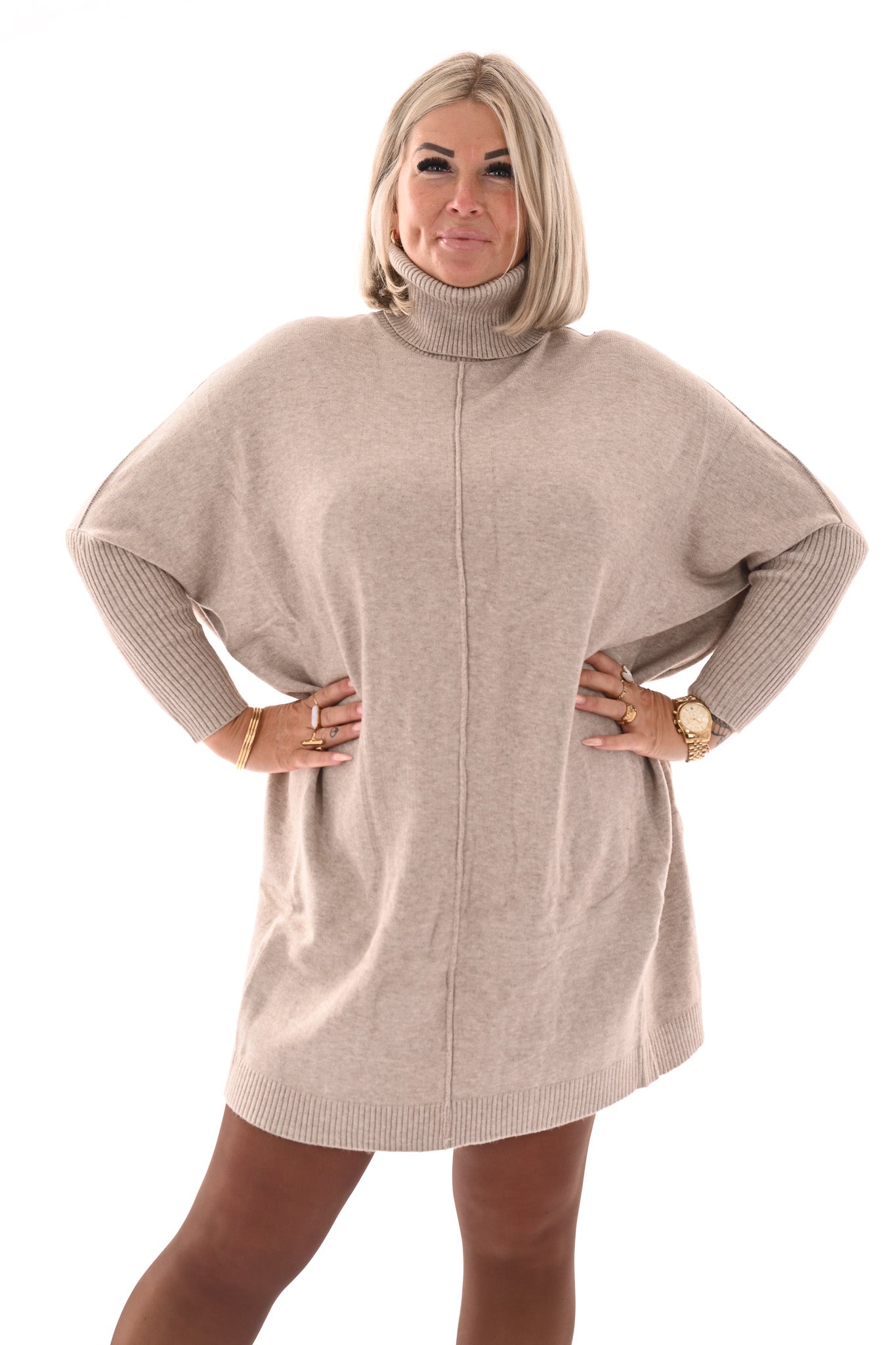 Basic tuniek met col taupe