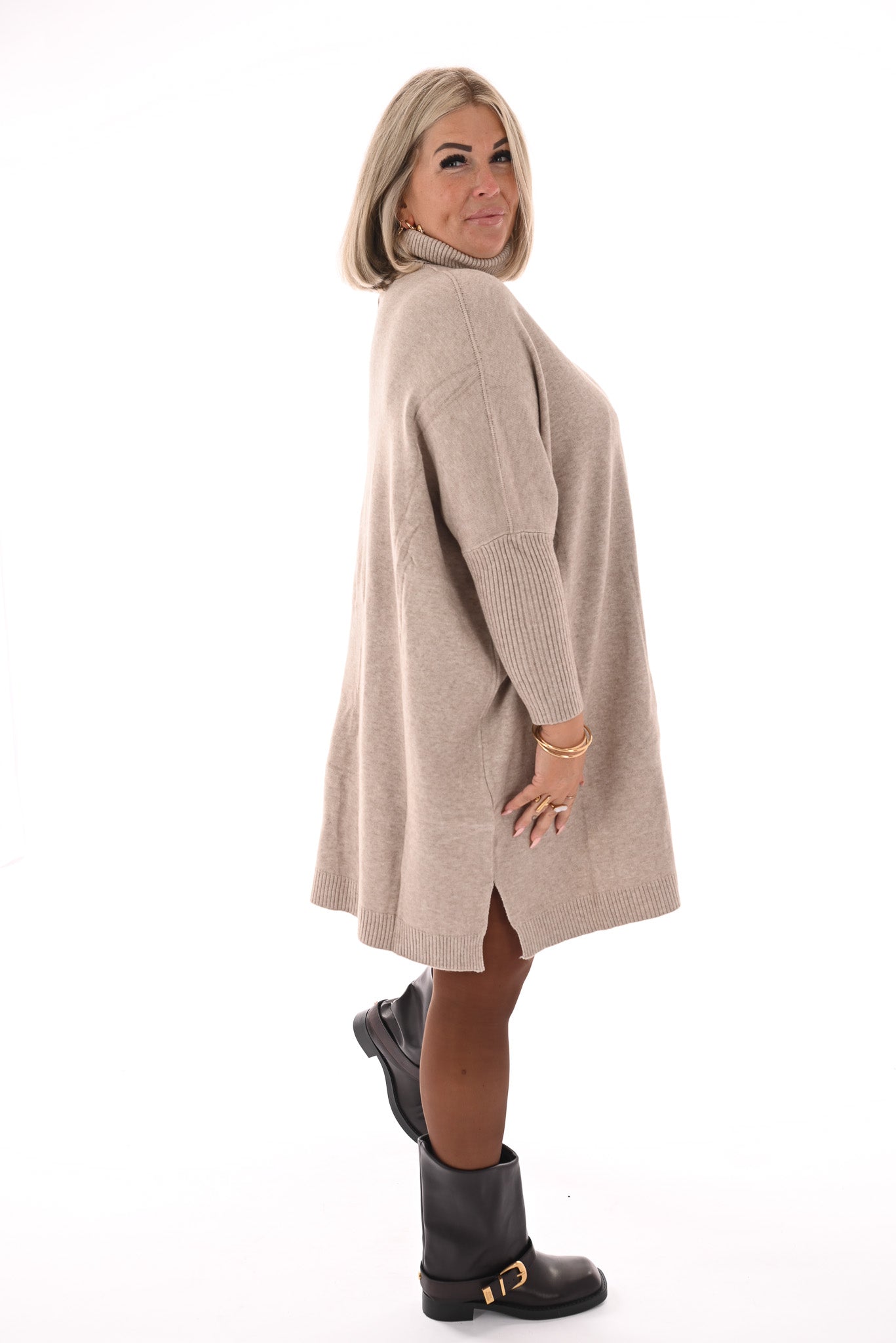 Basic tuniek met col taupe