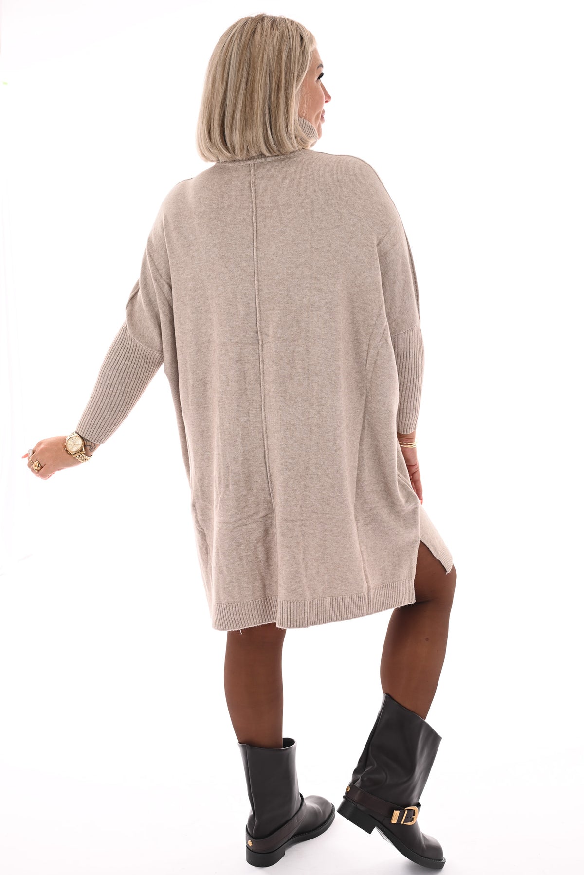 Basic tuniek met col taupe