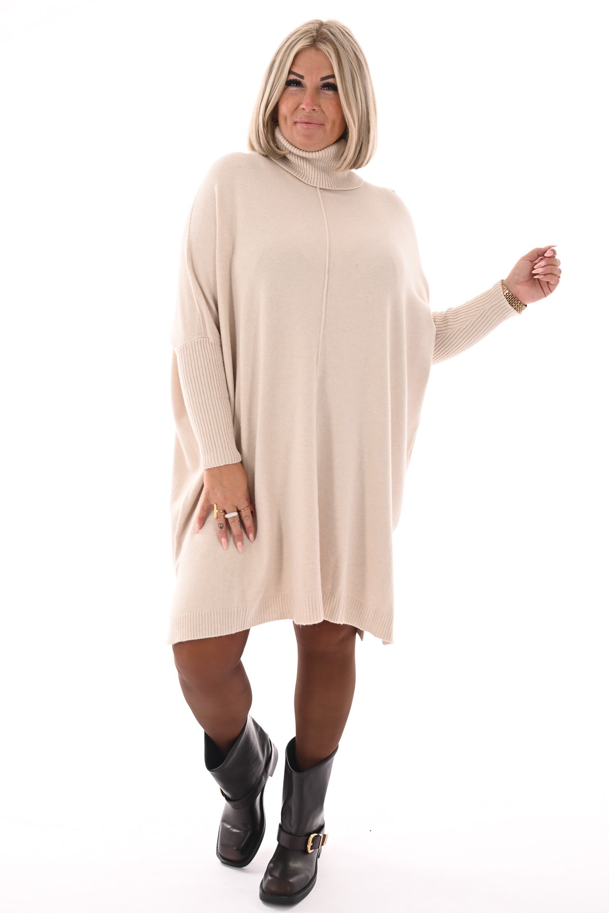 Basic tuniek met col creme