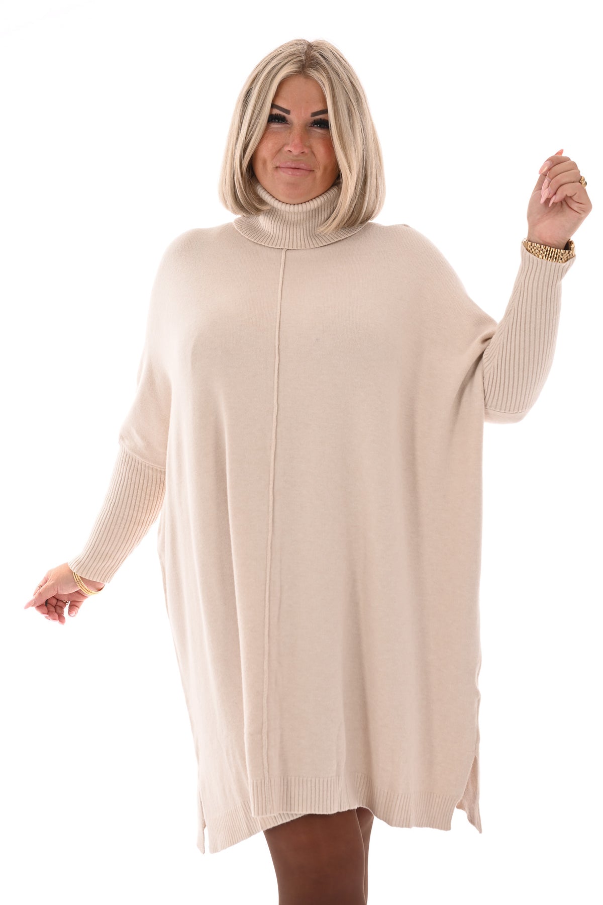 Basic tuniek met col creme