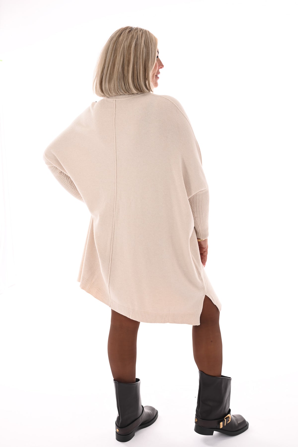 Basic tuniek met col creme