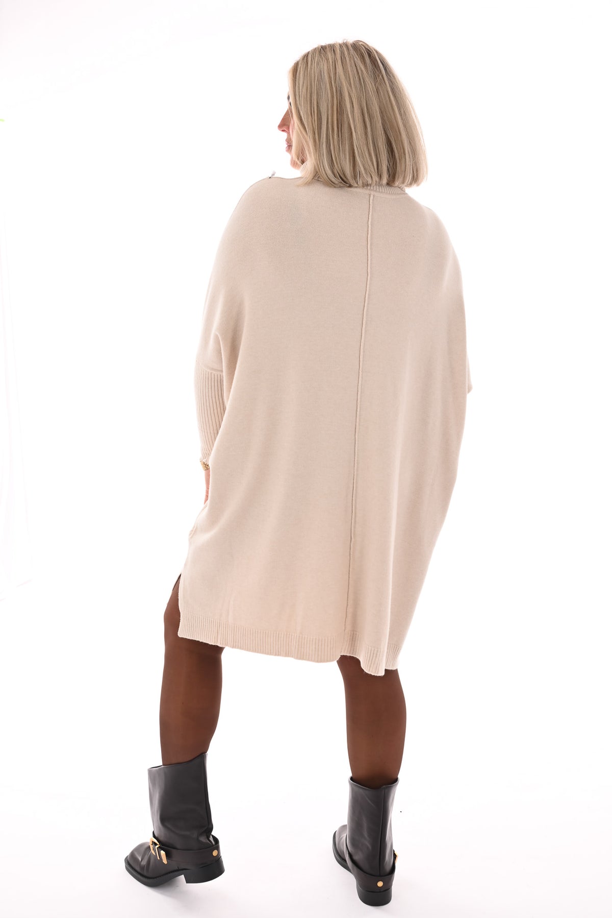 Basic tuniek met col creme