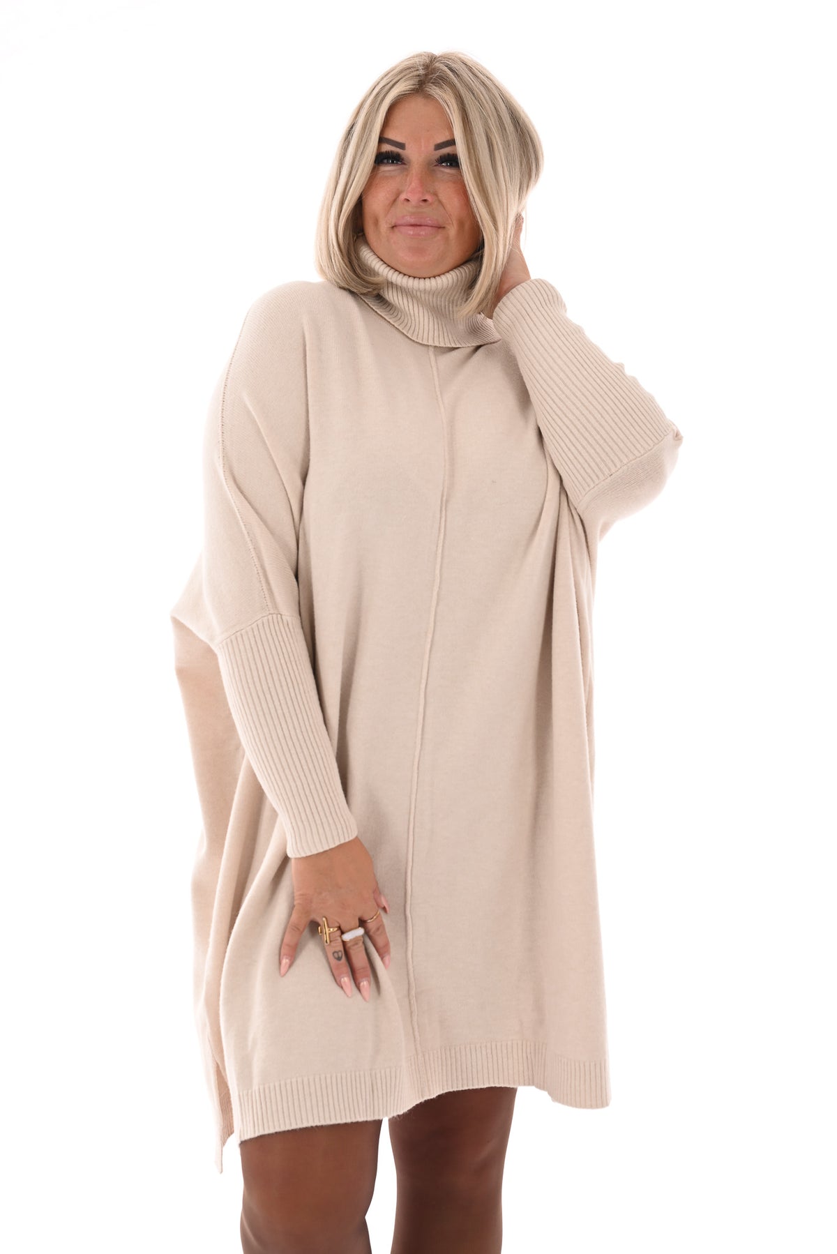 Basic tuniek met col creme