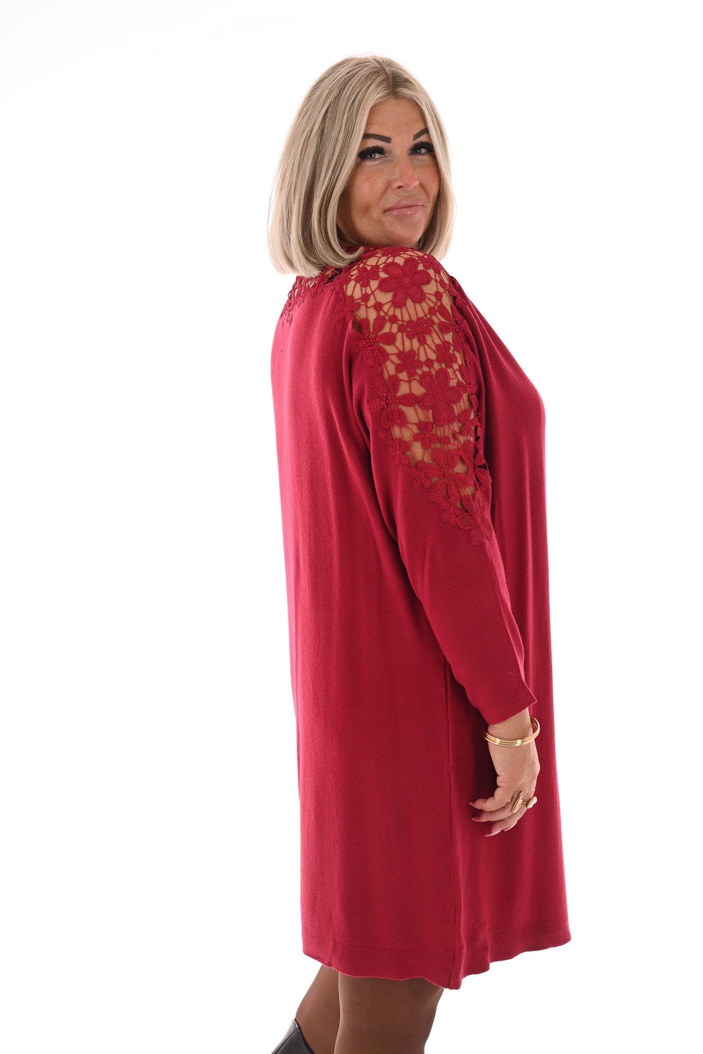 Tuniek bloemenhals rood