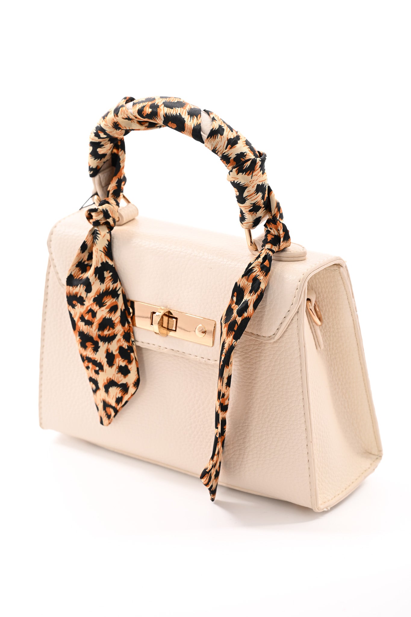 Handtas met sjaaltje roomwit