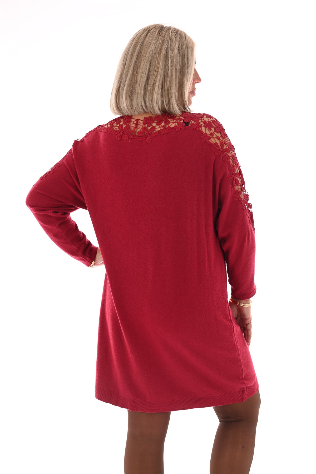 Tuniek bloemenhals rood