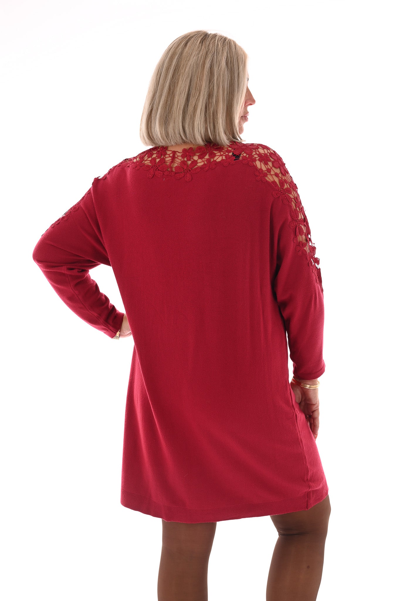 Tuniek bloemenhals rood