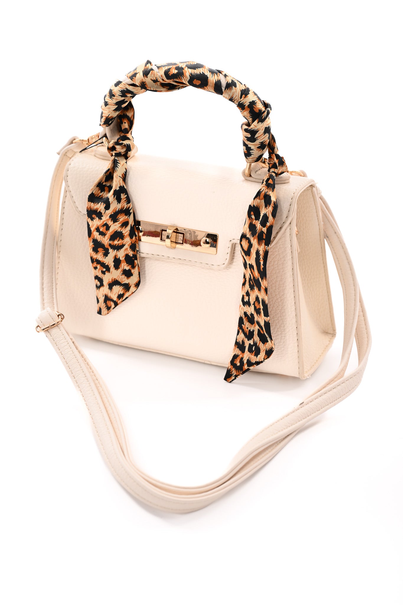 Handtas met sjaaltje roomwit