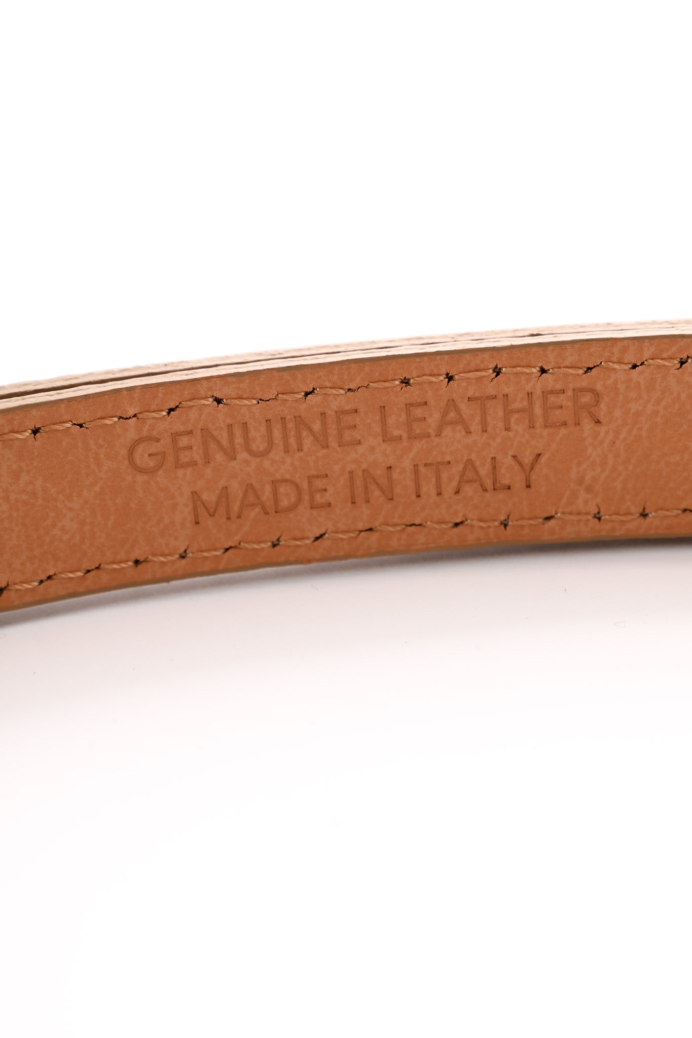 Leren smalle riem met gesp goud