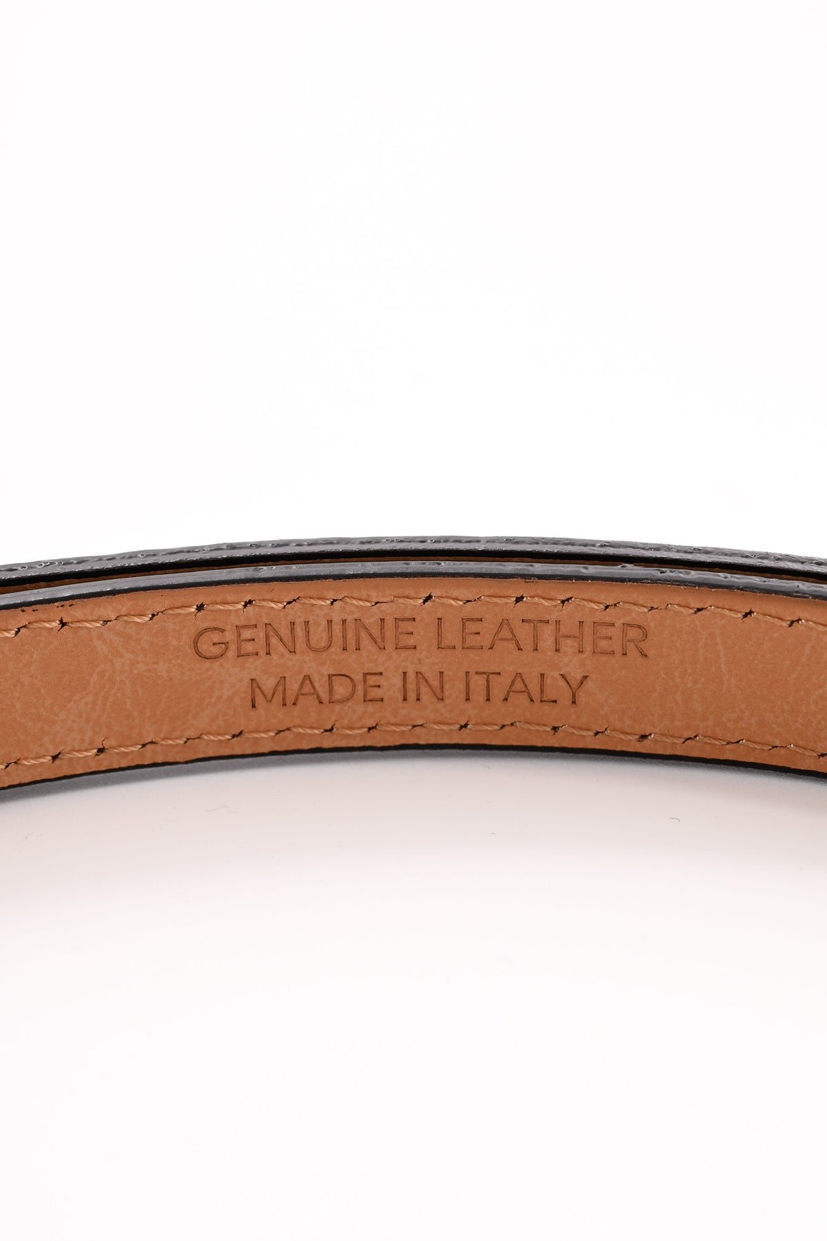 Leren smalle riem met gesp bruin