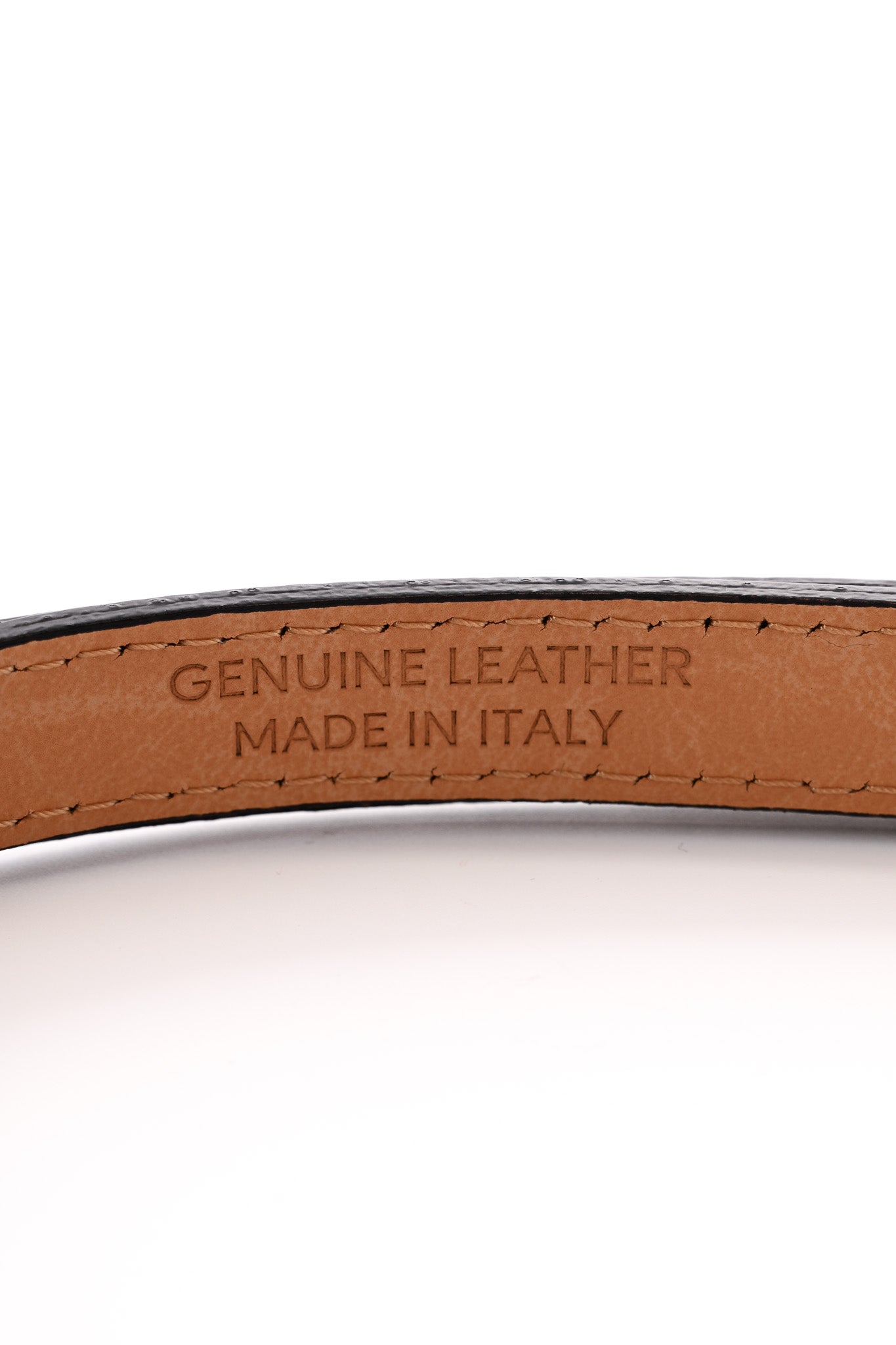 Leren smalle riem met gesp zwart