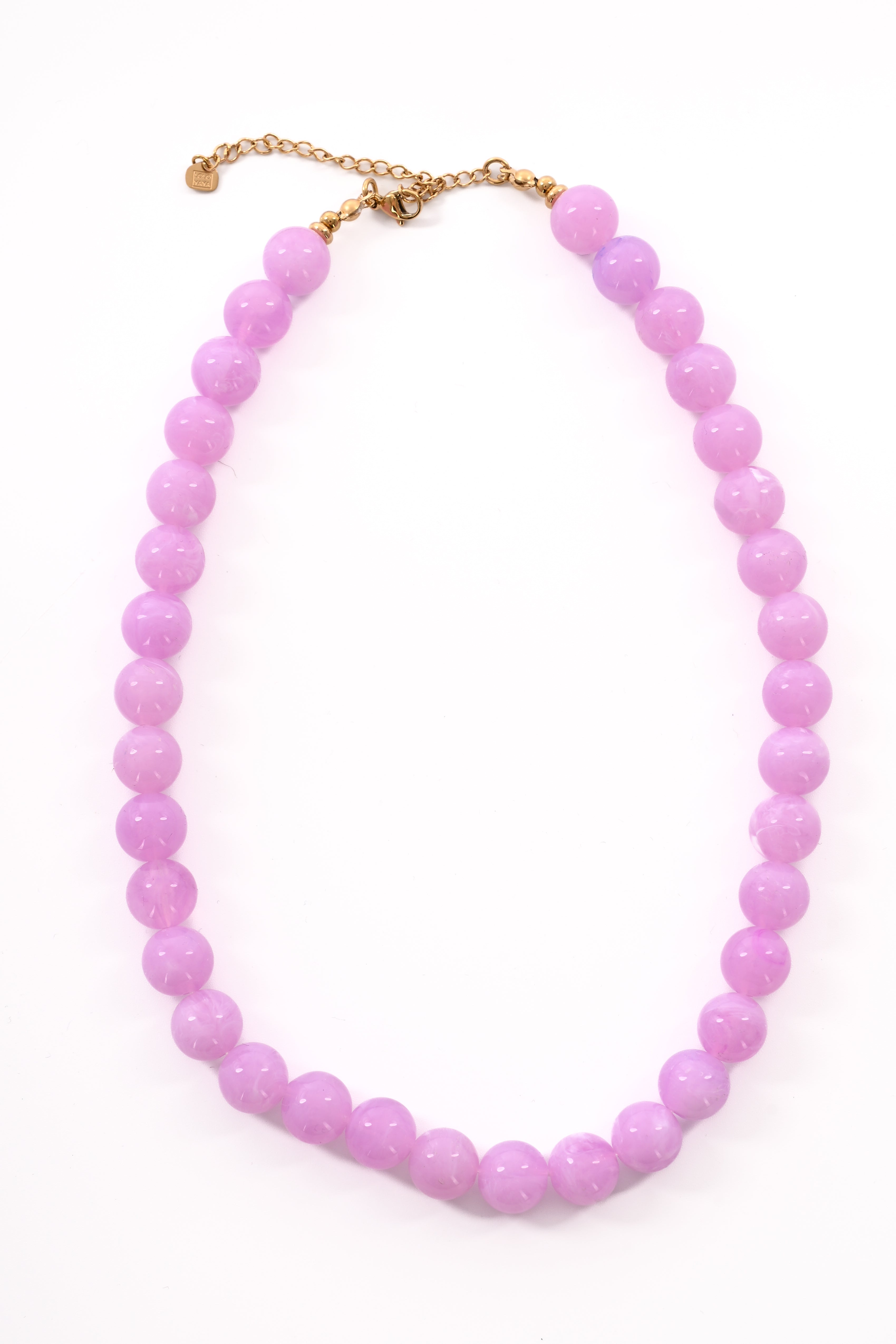 Ketting kleine ronde kralen lila