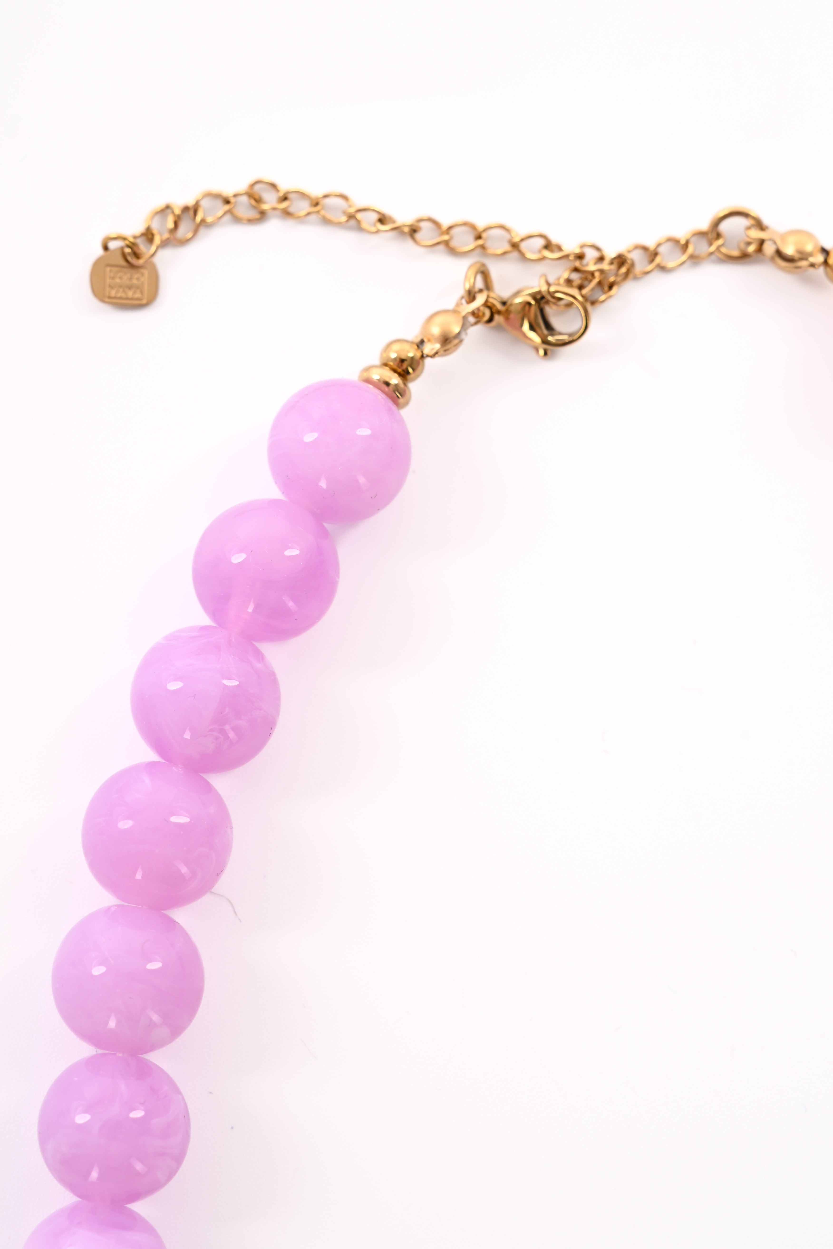 Ketting kleine ronde kralen lila