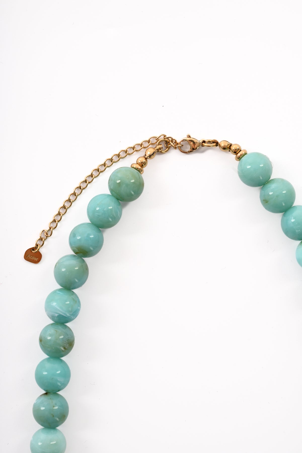 Ketting kleine ronde kralen turquoise