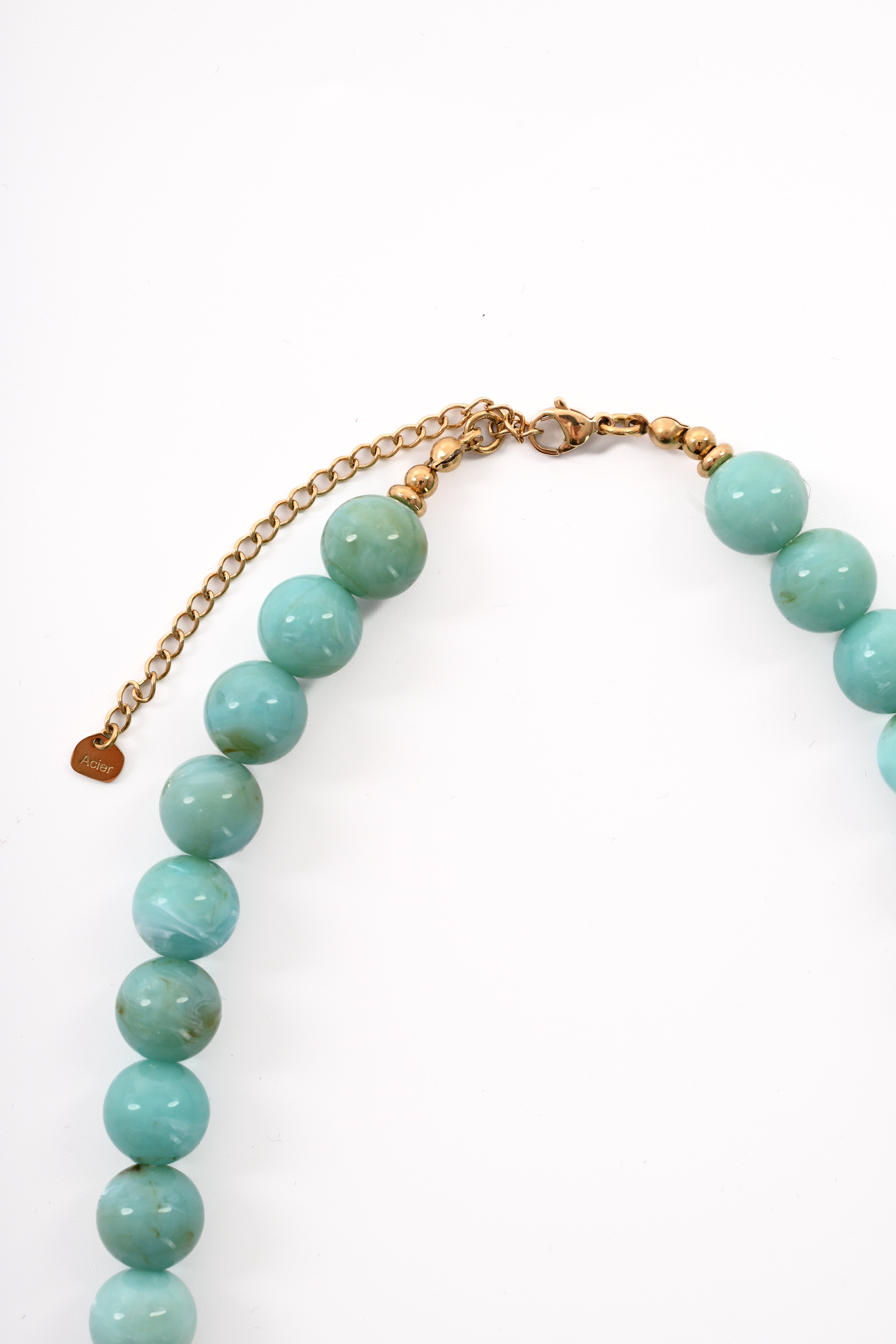 Ketting kleine ronde kralen turquoise